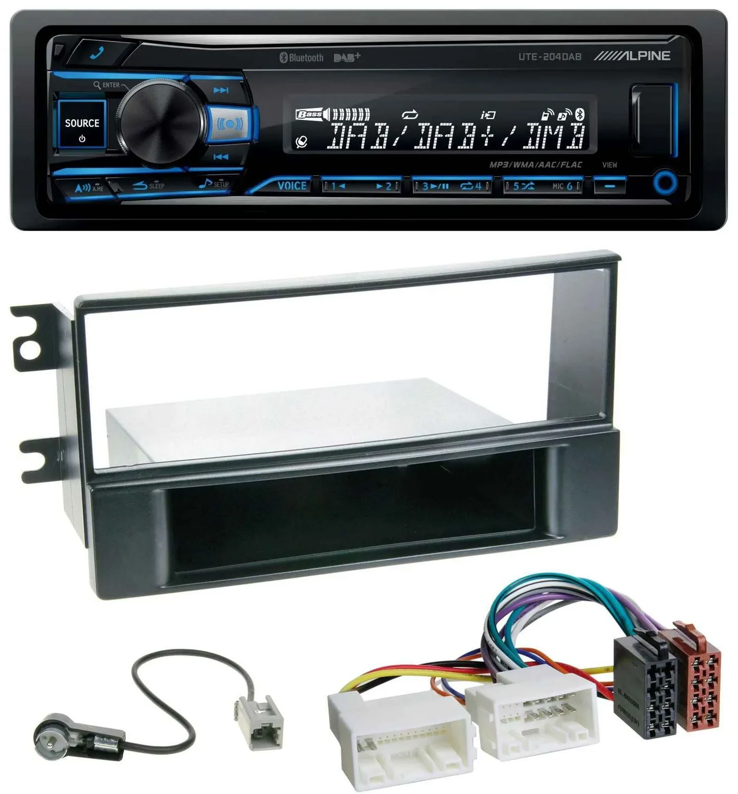 Alpine USB Bluetooth DAB MP3 Autoradio für Kia Sportage II 08-10 neue Verkabelun