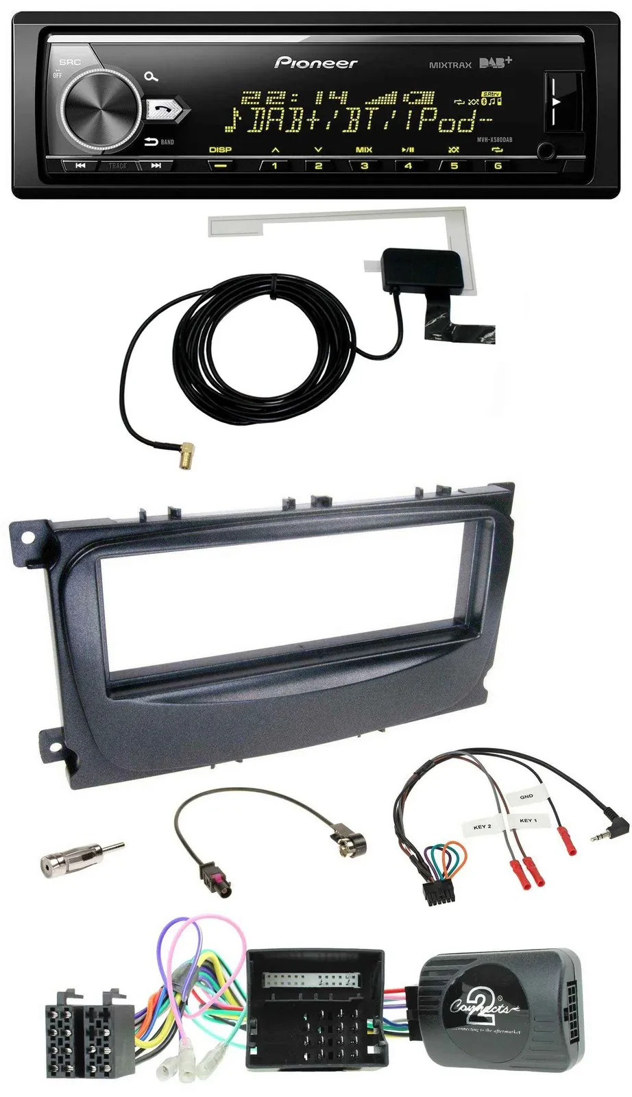 Pioneer Bluetooth DAB USB Lenkrad Autoradio für Ford Mondeo S-Max 2007-14 Can-Bu