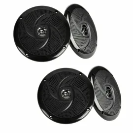 Belva BMS65SB 200W Shallow 6.5" Marine/Boat Audio Speakers 2 Pairs Black
