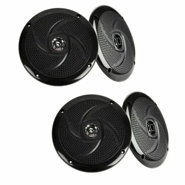 Belva BMS65SB 200W Shallow 6.5" Marine/Boat Audio Speakers 2 Pairs Black