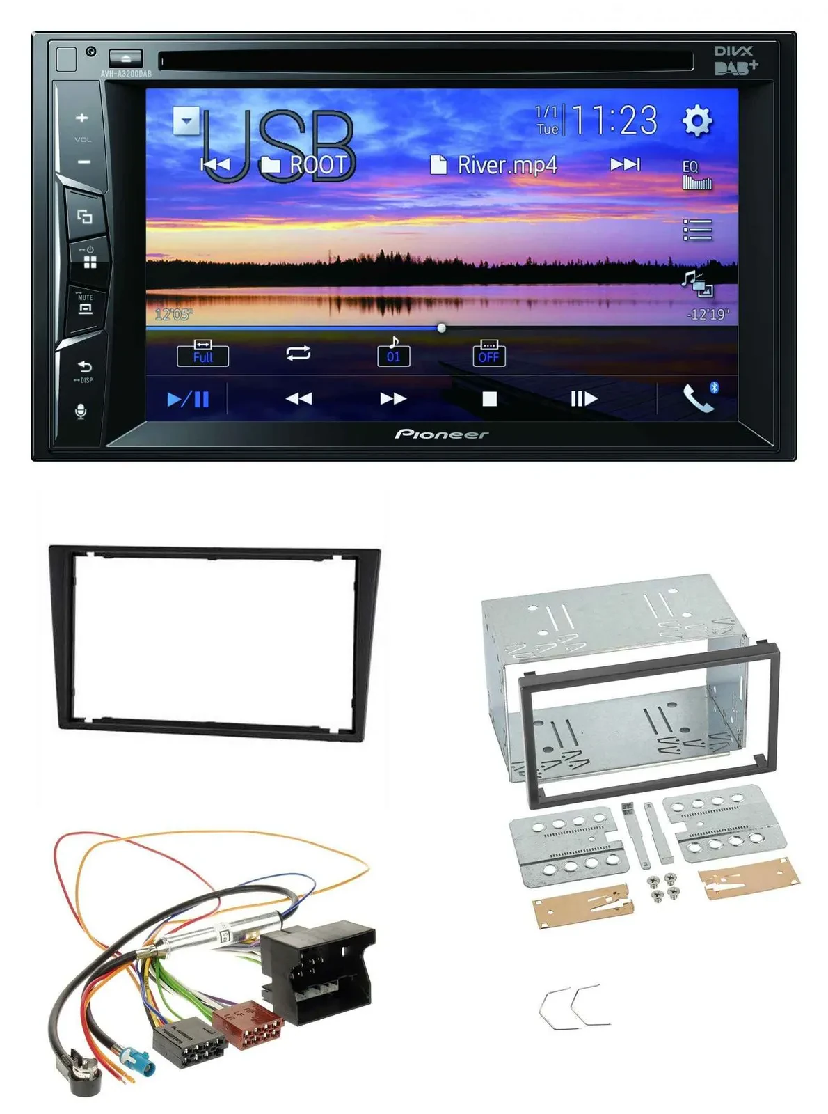 Pioneer Bluetooth 2DIN USB DVD DAB MP3 Autoradio für Opel Corsa C Signum Vectra