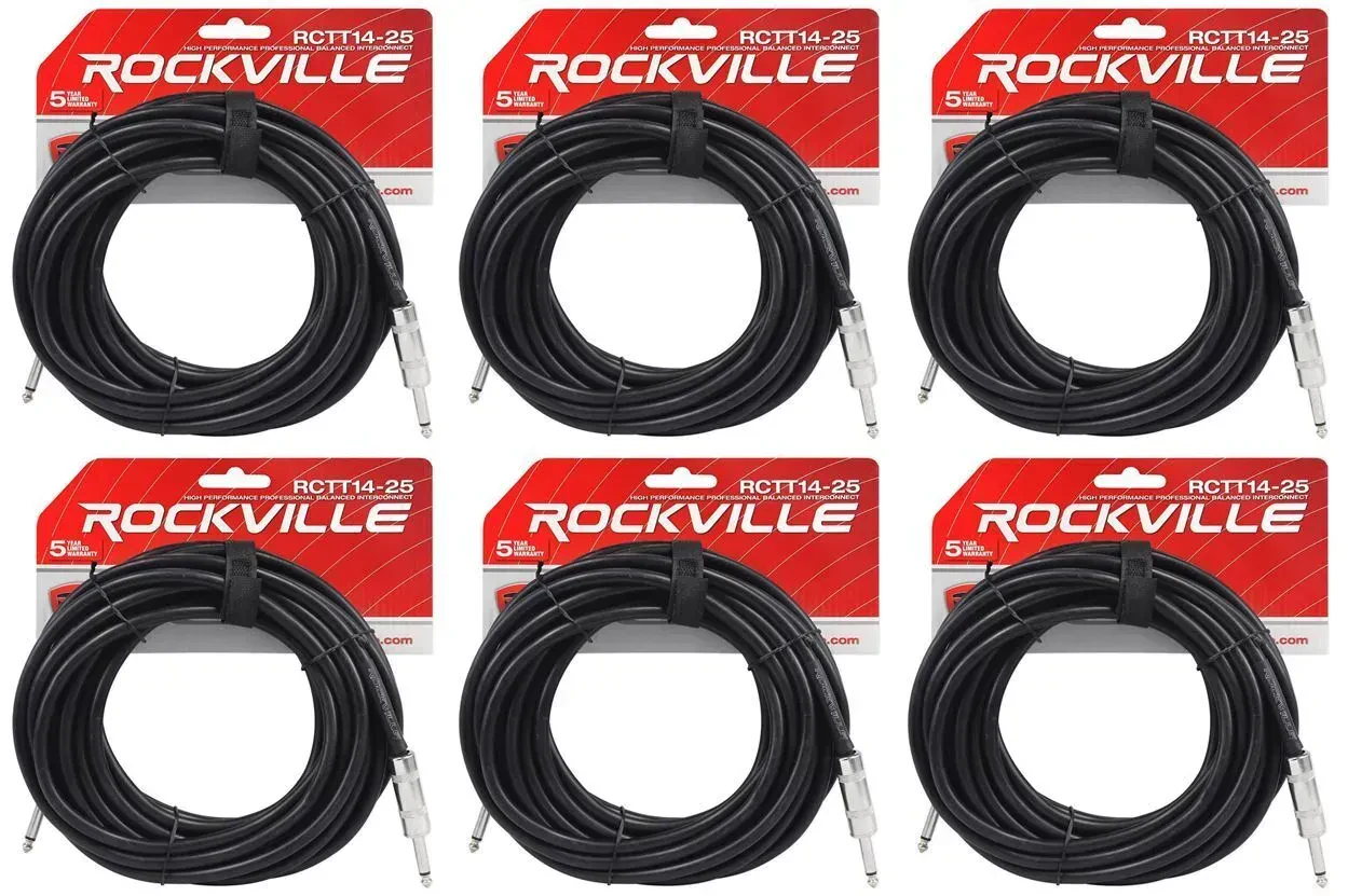 Спикерный кабель Rockville RCTT1425 Black 7.6 м (6 штук)
