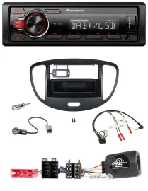 Pioneer MP3 1DIN DAB USB Lenkrad Autoradio für Hyundai i10 ISO 2009-2013 schwarz