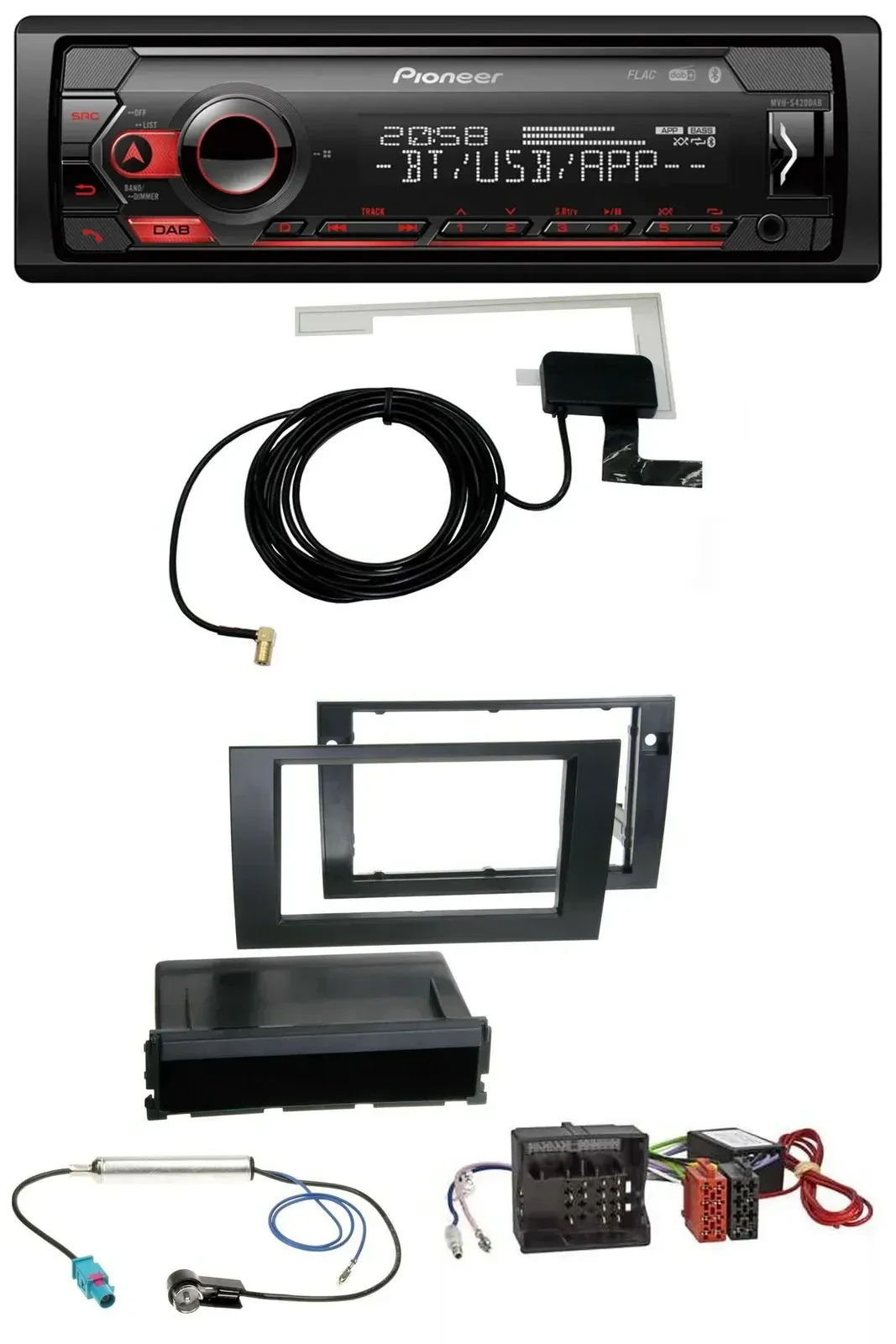 Автомагнитола для Audi A4 B7 2004–2008 Pioneer DAB, USB, MP3, Bluetooth (Symphony, активная система)