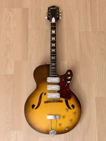 Электрогитара полуакустическая Silvertone 1429 Hollow SSS Sunburst w/gigbag USA 1960