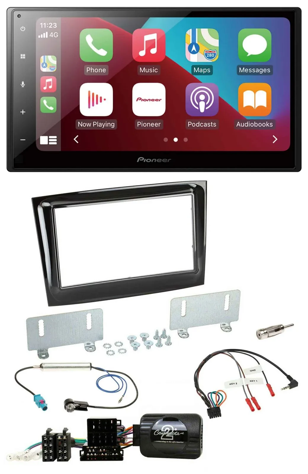 Pioneer USB Lenkrad DAB 2DIN Bluetooth Autoradio für Fiat Doblo VDO ab 2015 pian