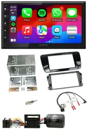 Автомагнитола для Seat Ibiza (с 2008) Kenwood 2 DIN, DAB, Bluetooth, USB, черный глянец