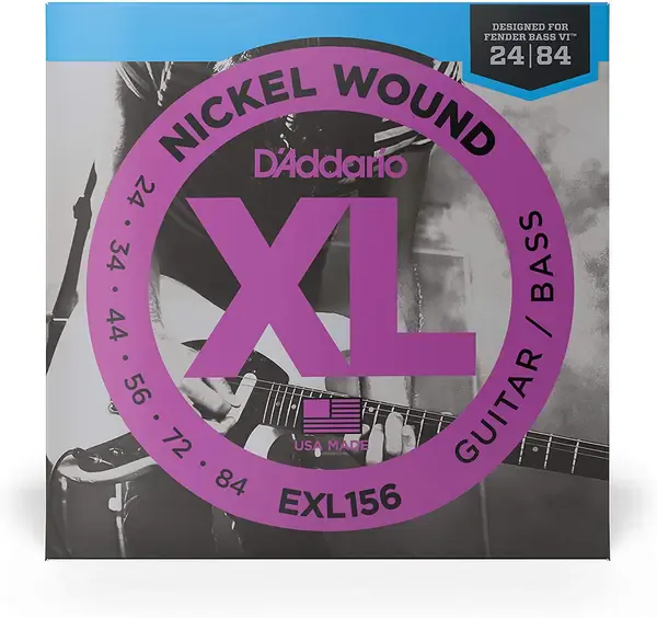 Струны для 6-струнной бас-гитары D'Addario EXL156 Fender Bass VI 24-84