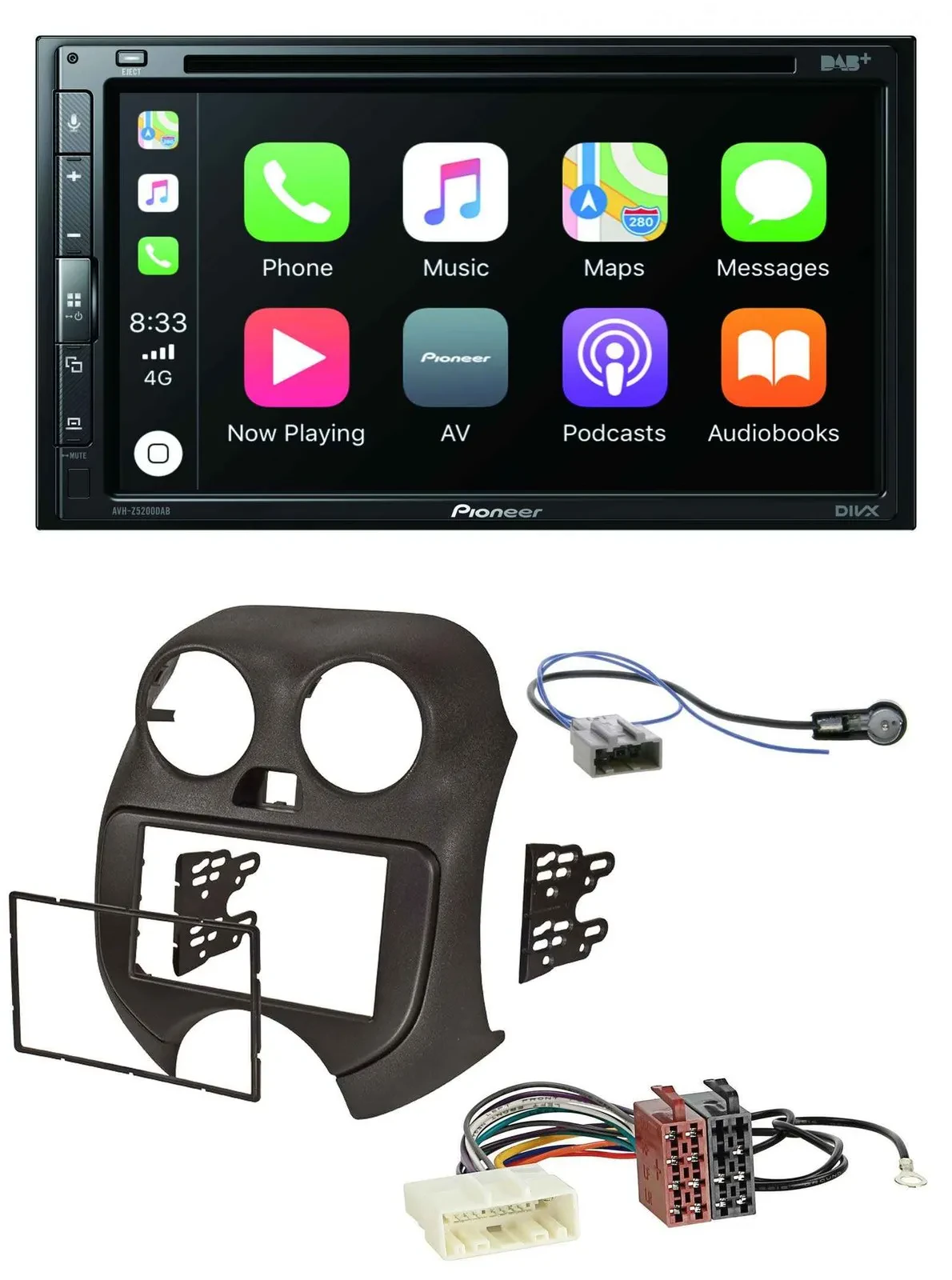 Pioneer DVD 2DIN MP3 DAB Bluetooth USB Autoradio für Nissan Micra (10-13)