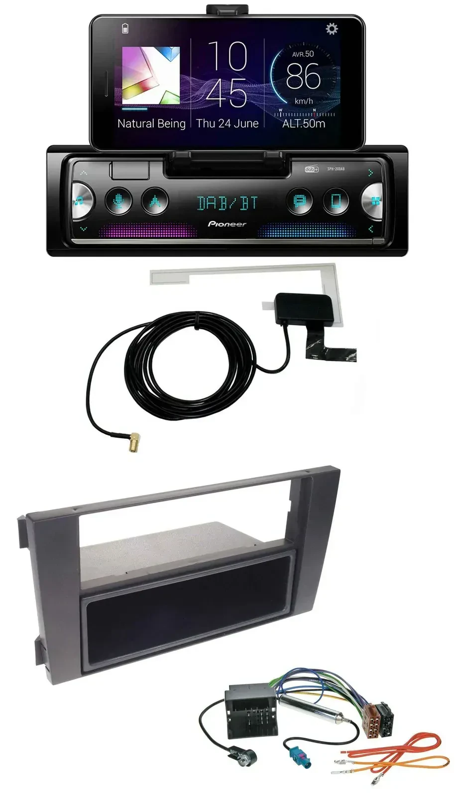 Автомагнитола для Audi A6 (C5, 2001–2005) Pioneer DAB Bluetooth MP3 USB Quadlock