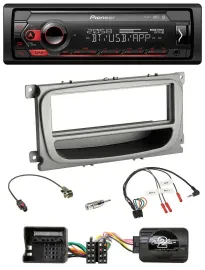 Автомагнитола Pioneer USB, DAB, Bluetooth для Ford Mondeo/S-Max (с 2007), серебристая