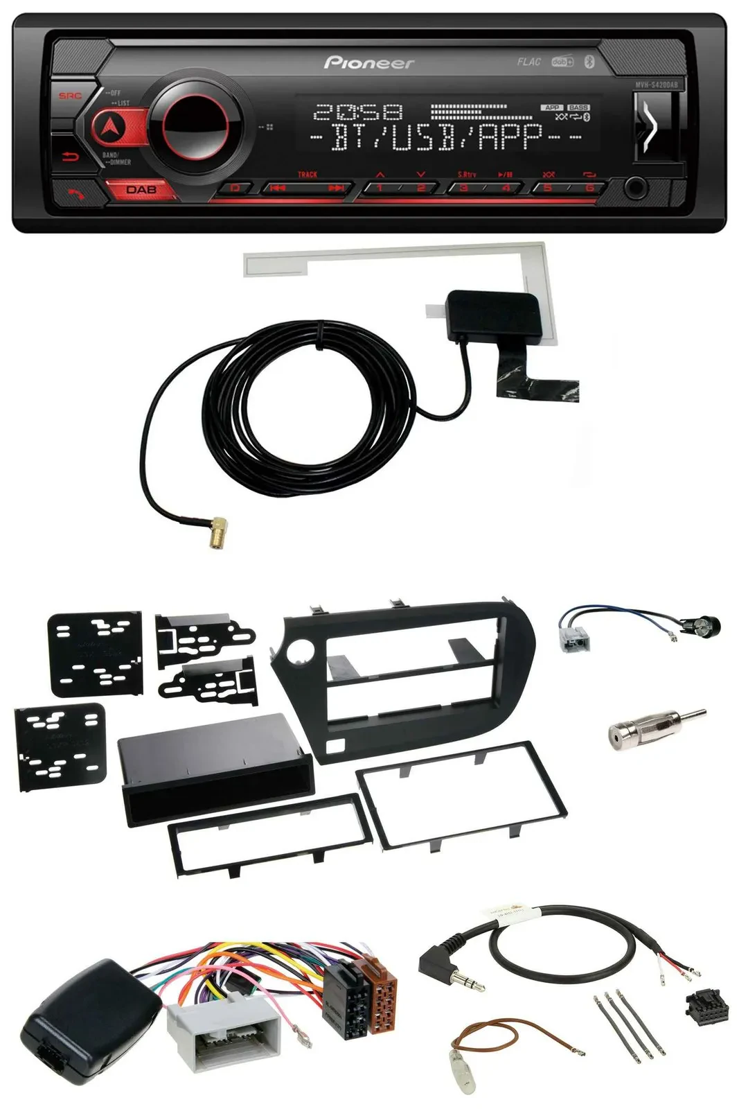 Pioneer DAB USB Lenkrad Bluetooth Autoradio für Honda Insight ZE2 2009-2013