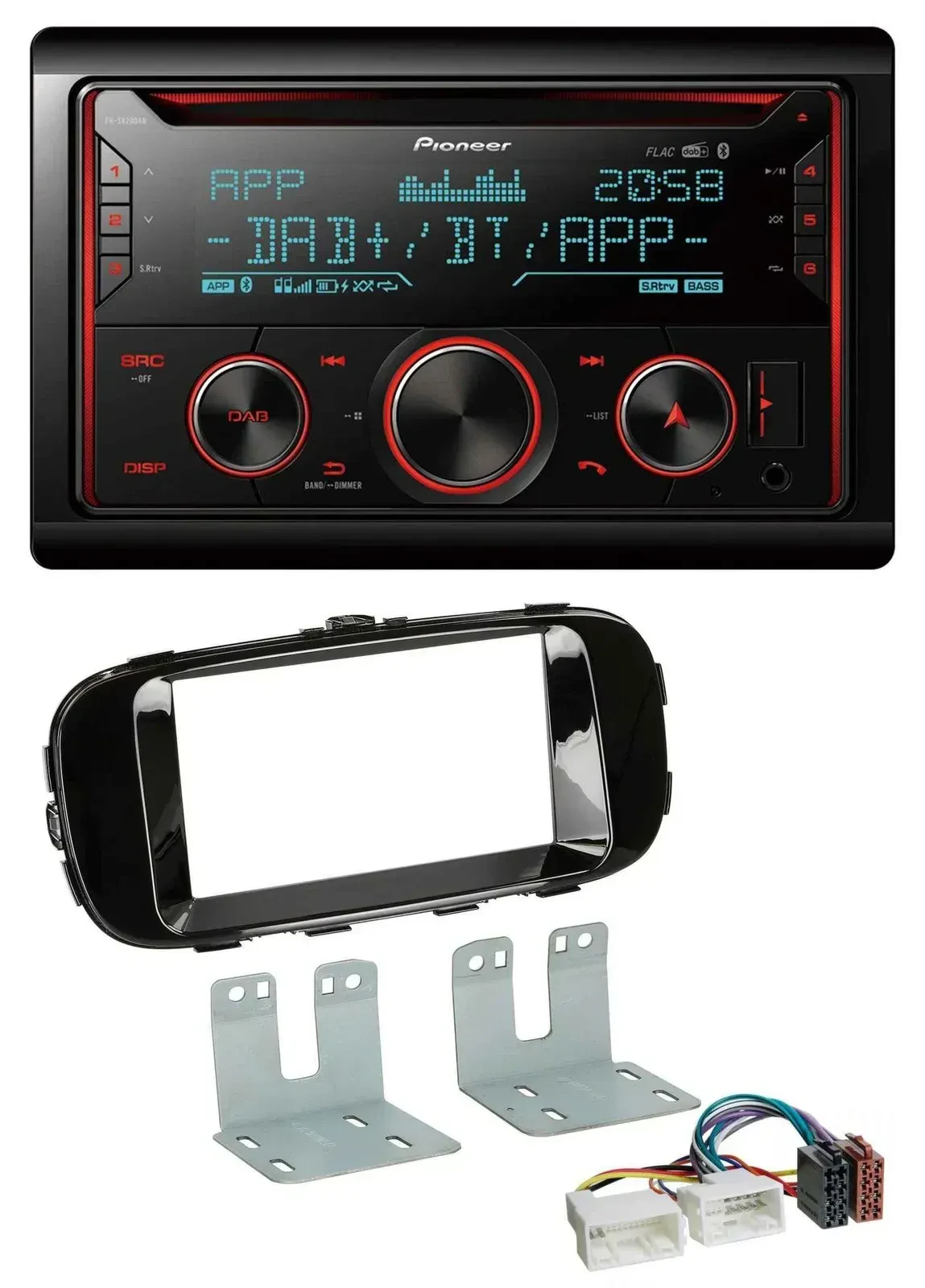 Автомагнитола для Kia Soul (PS) Pioneer 2 DIN, DAB, CD, Bluetooth, USB, чёрный глянец