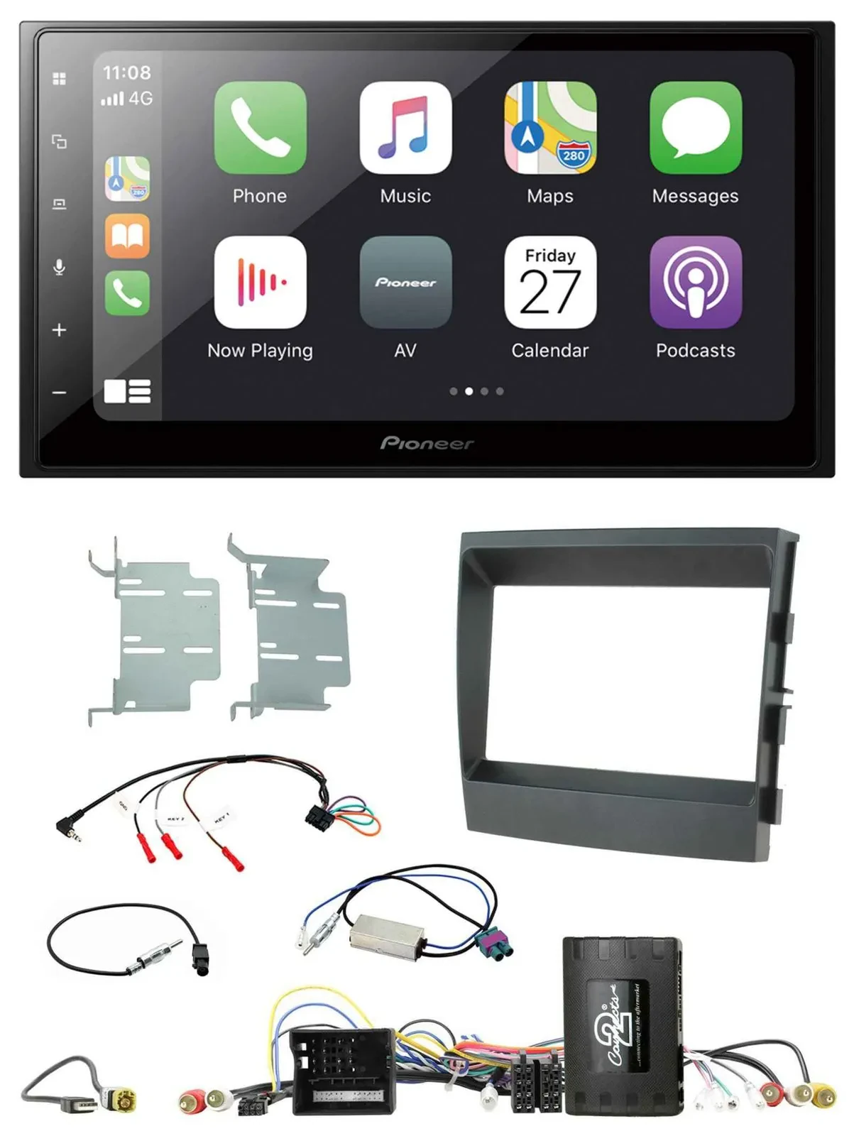 Pioneer Lenkrad Bluetooth DAB 2DIN USB Autoradio für Porsche Panamera 09-16 Info