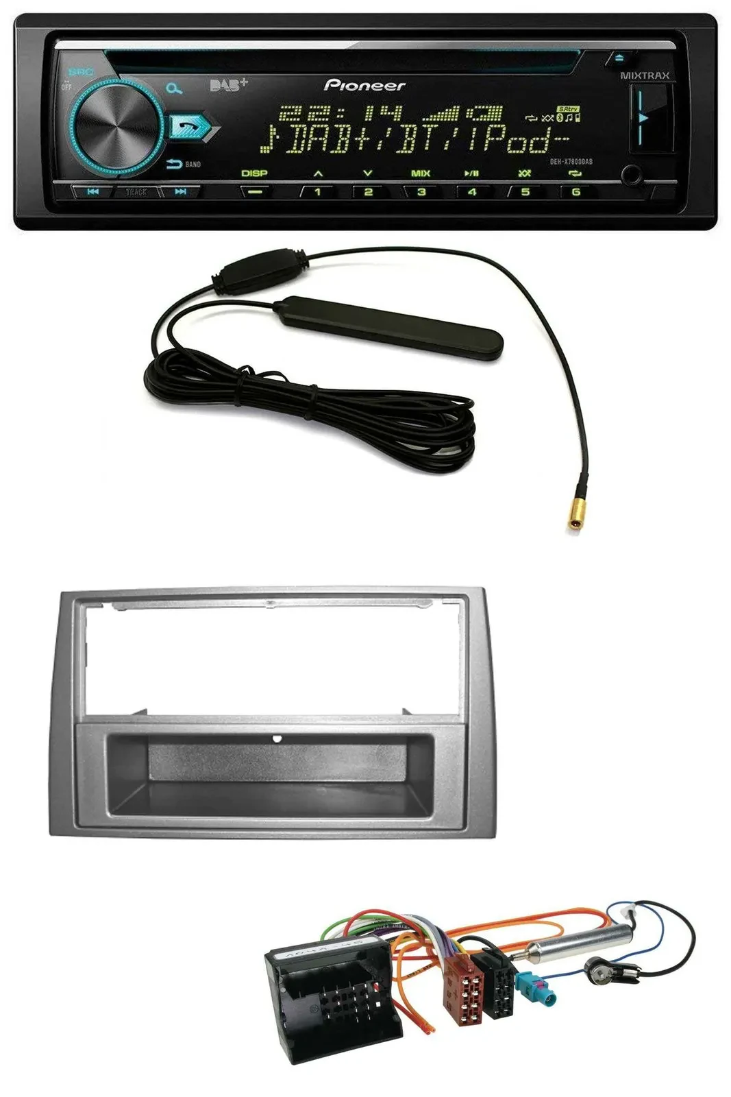 Pioneer CD MP3 AUX DAB USB Autoradio für Peugeot 308 07-09 dunkelsilber