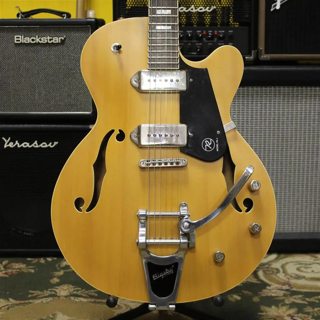Электрогитара полуакустическая Reverend Pete Anderson PA-1 H-H Satin Natural Korea 2010s w/case
