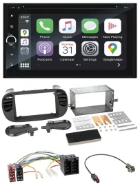 Автомагнитола для Fiat 500 Blaupunkt 2 DIN, Bluetooth, DAB, USB, DVD, MP3