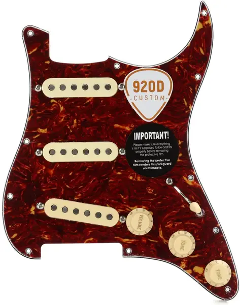 Пикгард со звукоснимателями 920D Custom Texas Vintage Loaded Stratocaster Pickguard Tortoise Aged White