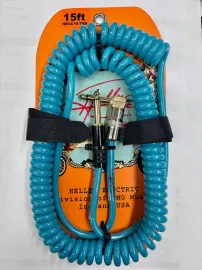 Henry Heller Coiled 15 Foot 1/4" Jack Pro Guitar or Instrument Cable - Teal