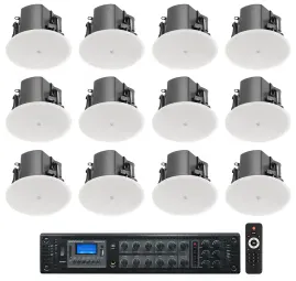 12) JBL Control 412C/T 3" Commercial 70v Ceiling Speakers For Restaurant/Bar+Amp