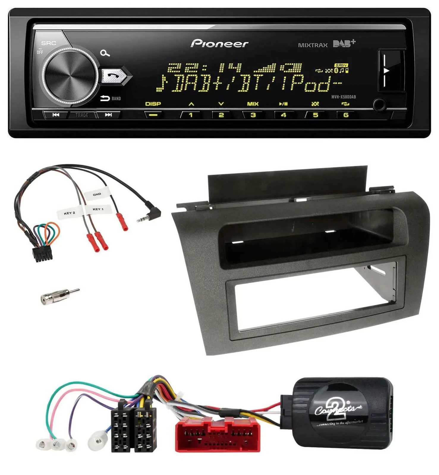 Pioneer Bluetooth USB DAB Lenkrad Autoradio für Mazda 3 (2003-2009)
