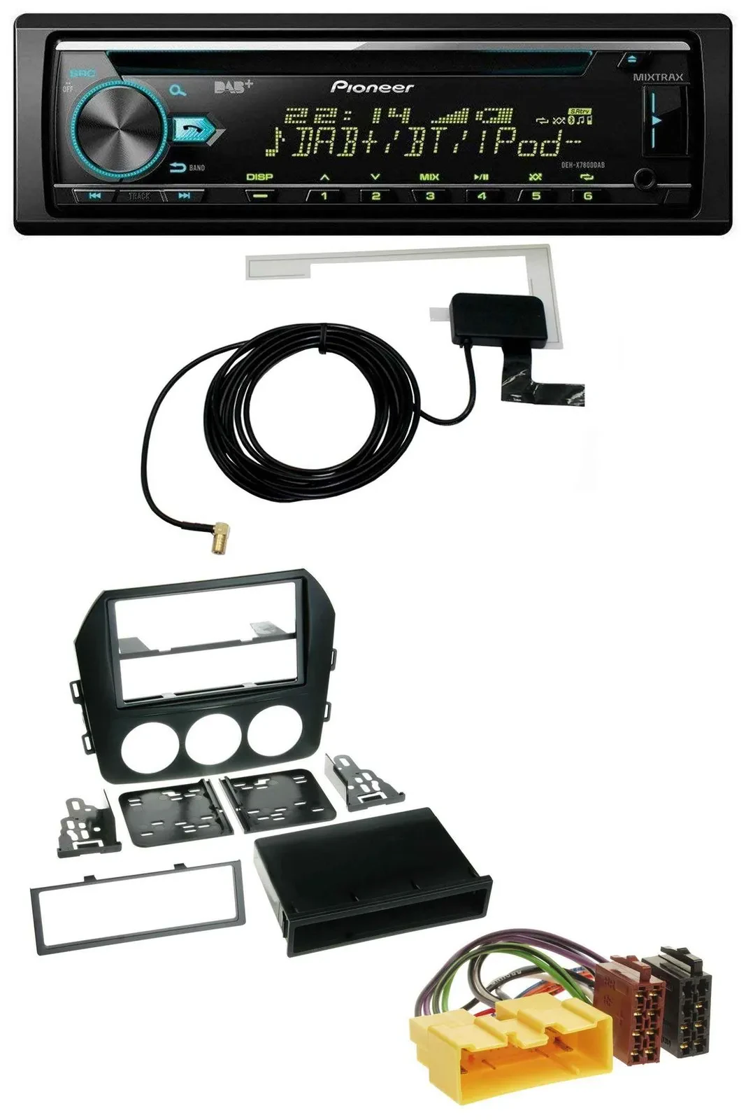 Pioneer MP3 AUX CD USB DAB Autoradio für Mazda MX-5 (ab 2008)