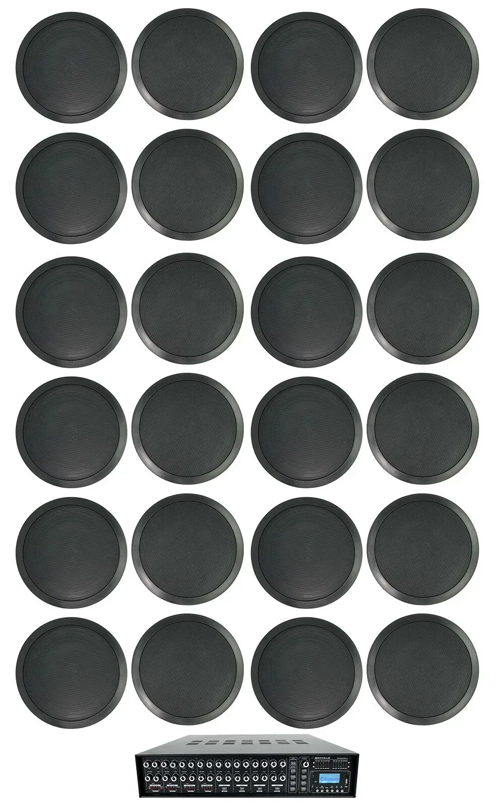 Потолочная акустика Rockville ROCK MATRIX 4+(12) CC80T Black COM 2 Black с усилителем (24 штуки)