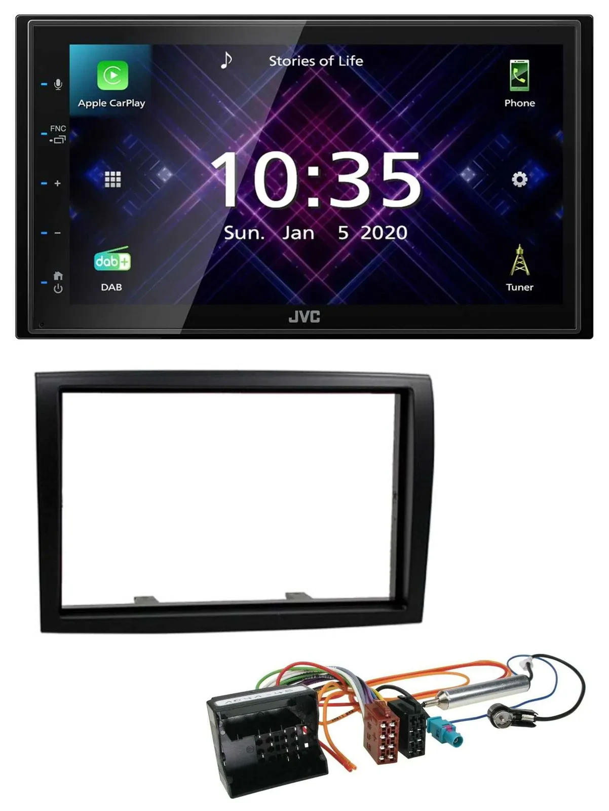 JVC DAB 2DIN MP3 Bluetooth USB Autoradio für Citroen Jumper 06-11 schwarz