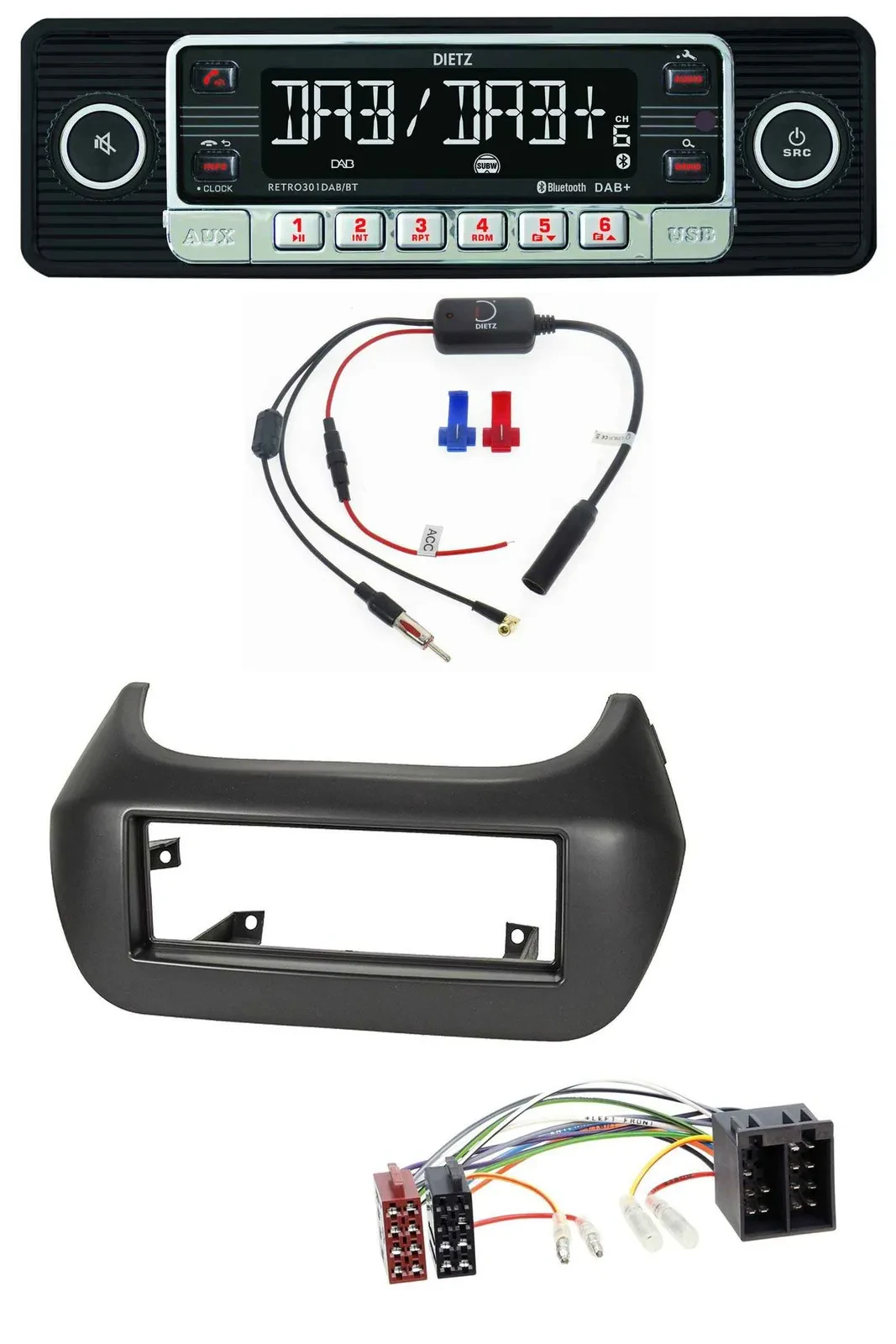 Dietz MP3 DAB Bluetooth USB Autoradio für Fiat Fiorino Qubo Citroen Nemo Peugeot