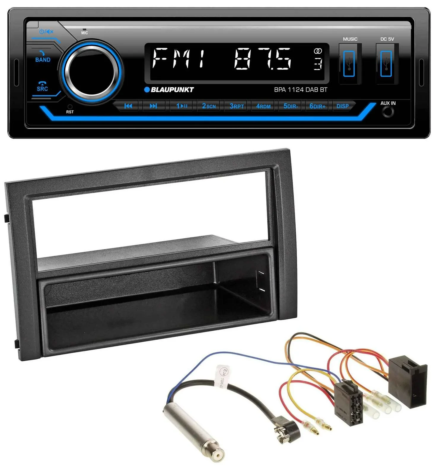 Blaupunkt Bluetooth USB DAB MP3 Autoradio für Skoda Fabia 2004-2007 6Y Facelift