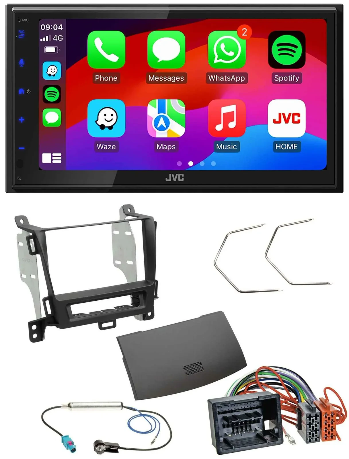 JVC Bluetooth USB MP3 2DIN DAB Autoradio für Opel Zafira ab 12 jet black