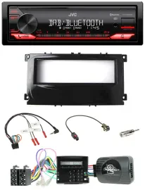 JVC Bluetooth USB DAB Lenkrad Autoradio für Ford Mondeo S-Max Can-Bus 07-14 pian