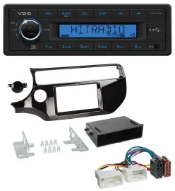 Автомагнитола для Kia Rio UB VDO 1 DIN MP3 USB AUX черный (piano black)