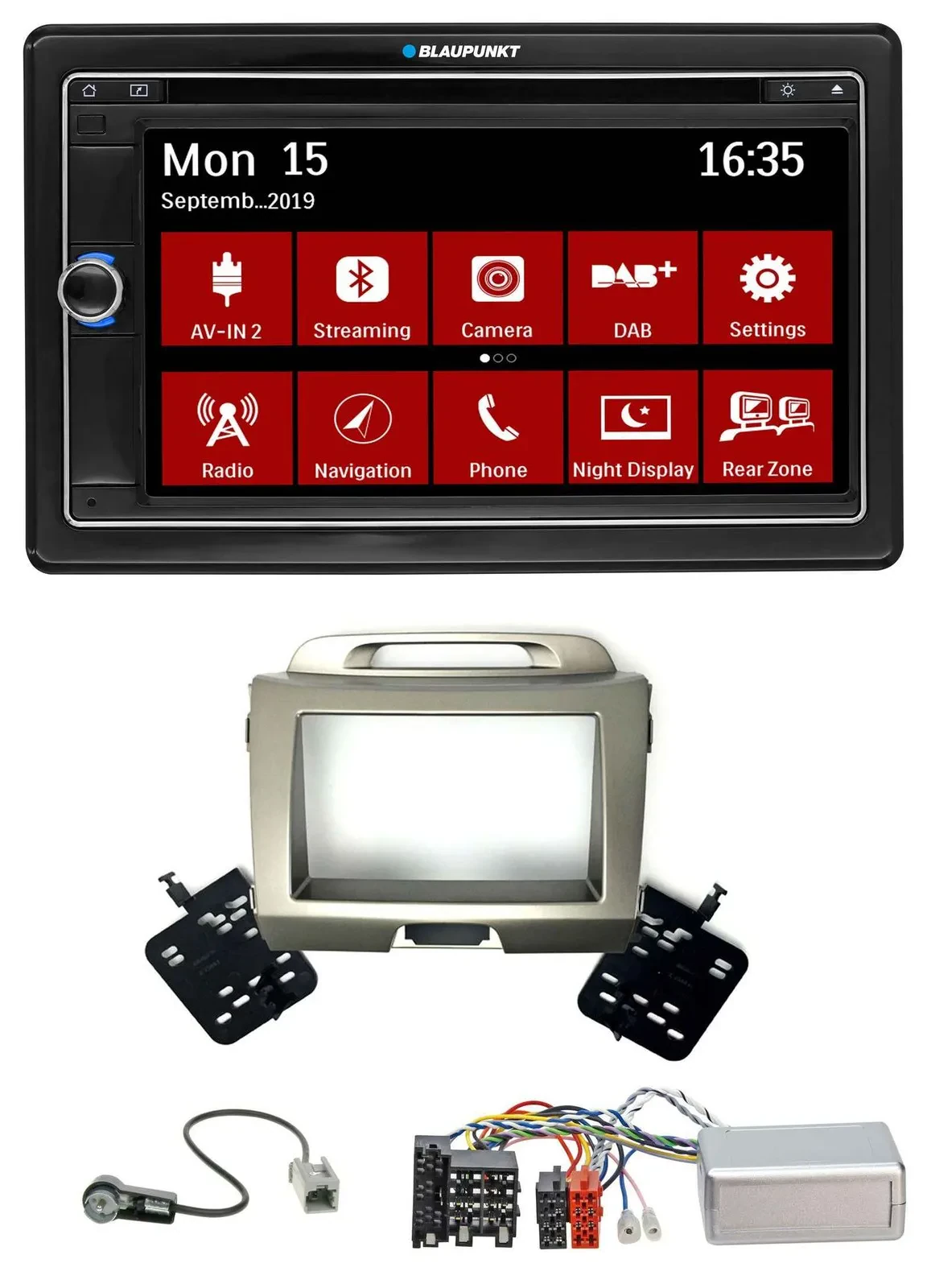 Blaupunkt Bluetooth DAB 2DIN USB DVD Lenkrad Autoradio für Kia Sportage 3 2010-2