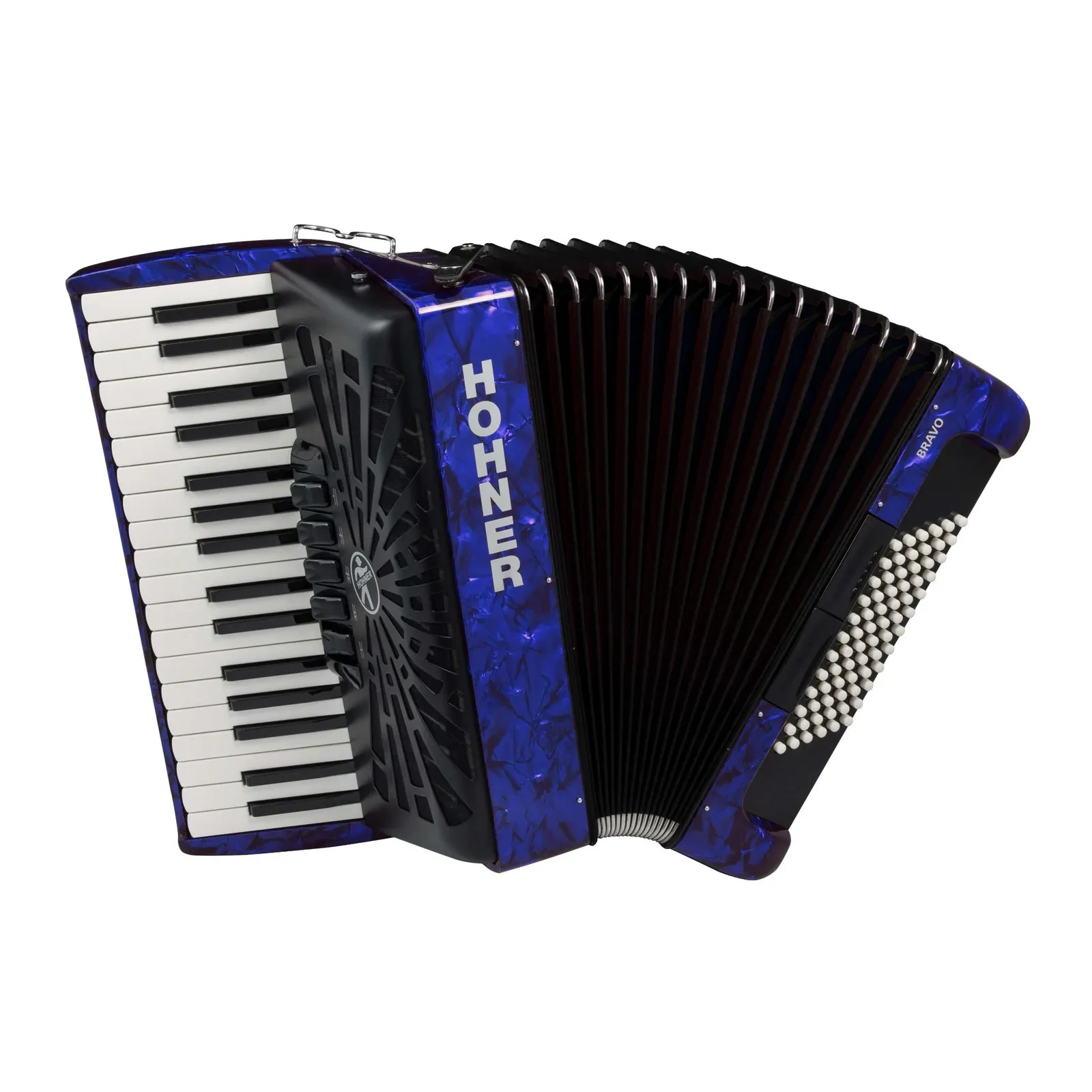 Б/У Аккордеон HOHNER Bravo III 72 клавишный хроматический перламутровый тёмно-синий