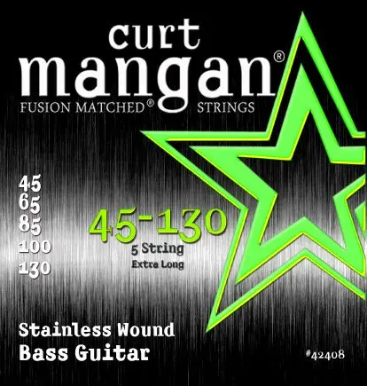 Струны для 5-струнной бас-гитары Curt Mangan Stainless Bass Strings 45-130