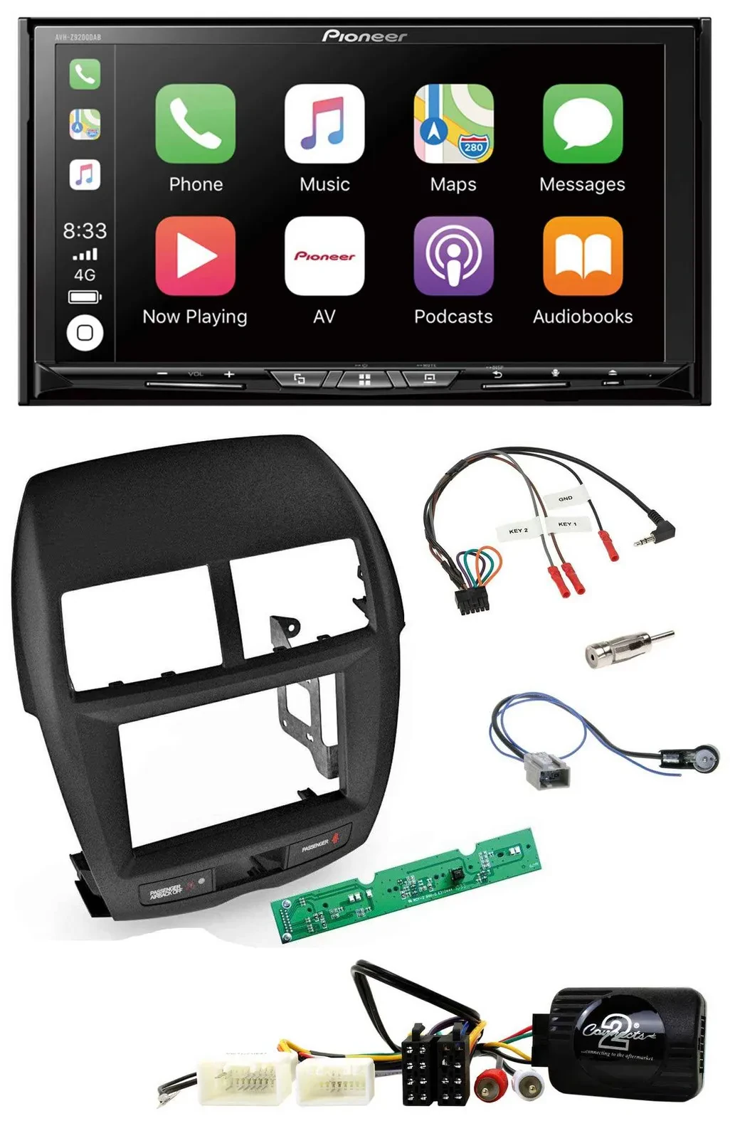 Pioneer 2DIN Lenkrad USB DAB DVD Bluetooth Autoradio für Mitsubishi ASX 2010-201