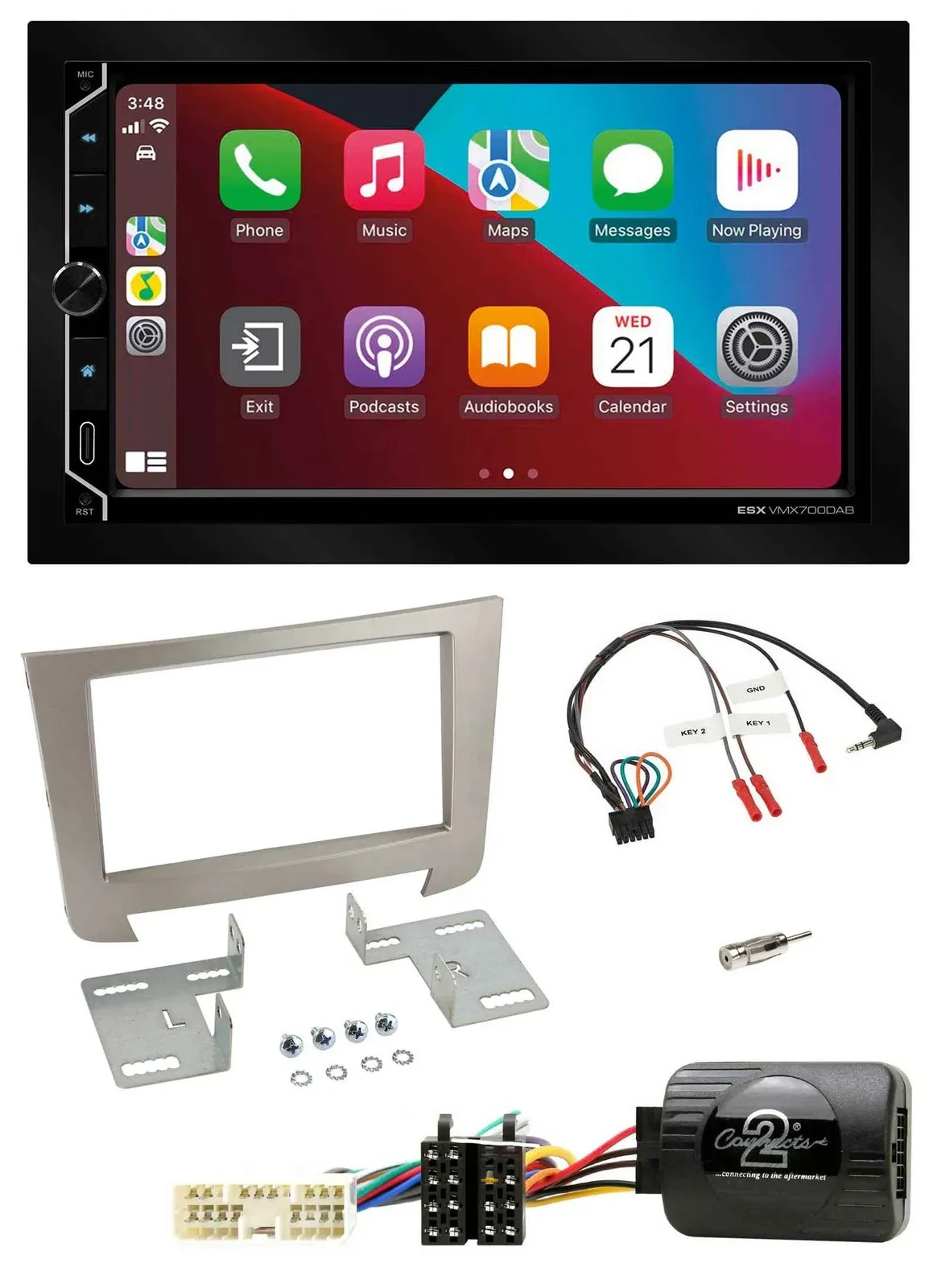ESX 2DIN DAB USB Lenkrad Bluetooth Autoradio für SSangYong Rexton Telefontasten
