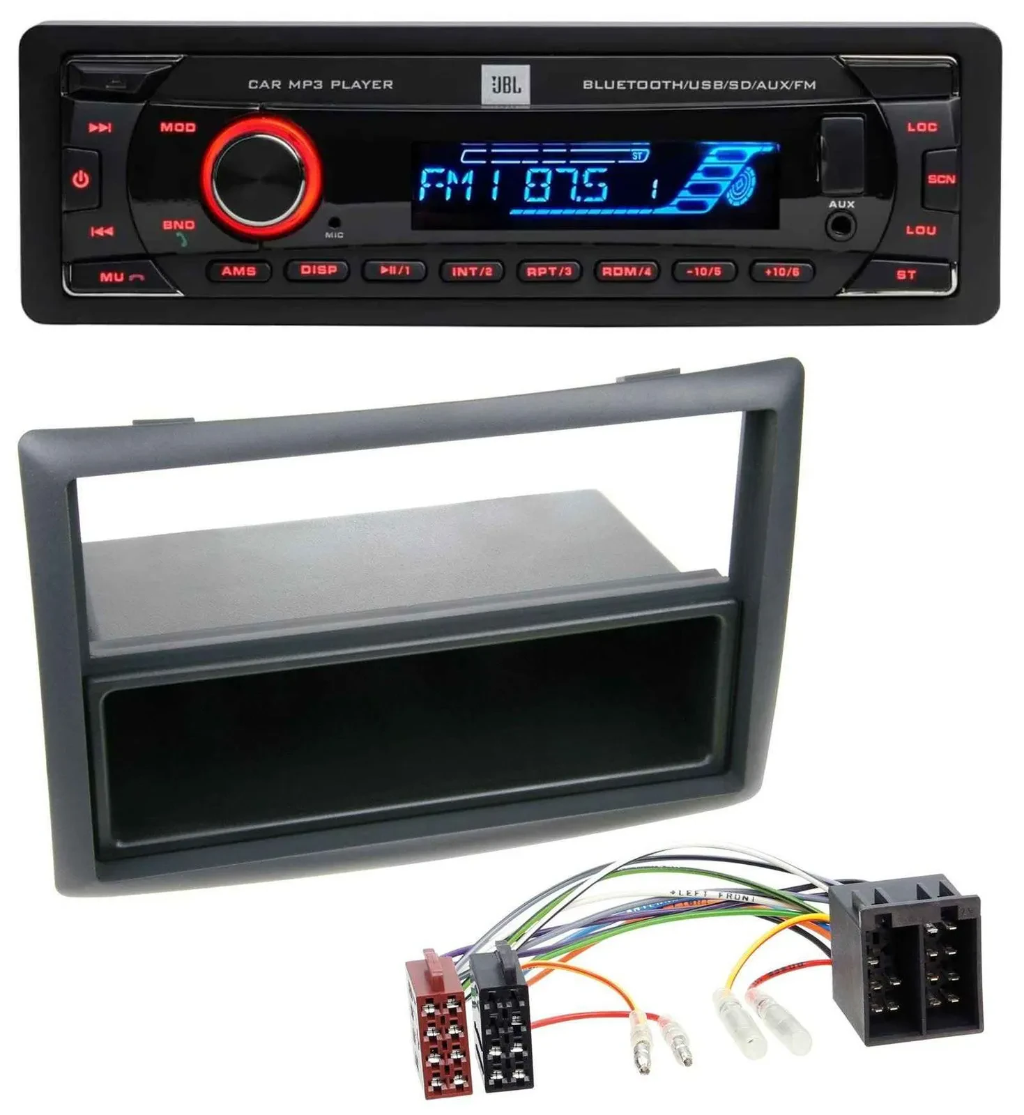 JBL AUX MP3 USB Bluetooth SD Autoradio für Renault Megane Scenic ab 07 schwarz