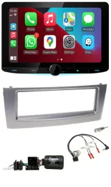 Kenwood Lenkrad USB DAB Bluetooth Autoradio für Fiat Grande Punto 2006-2010 grau