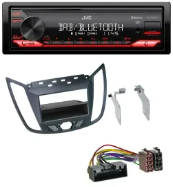 Автомагнитола для Ford C-Max / Kuga JVC Bluetooth, USB, DAB, MP3, темно-серый