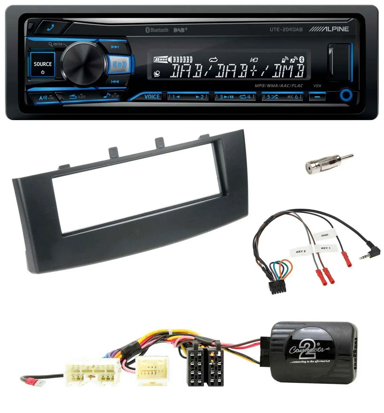 Alpine USB Bluetooth DAB Lenkrad Autoradio für Mitsubishi Colt 2008-2012