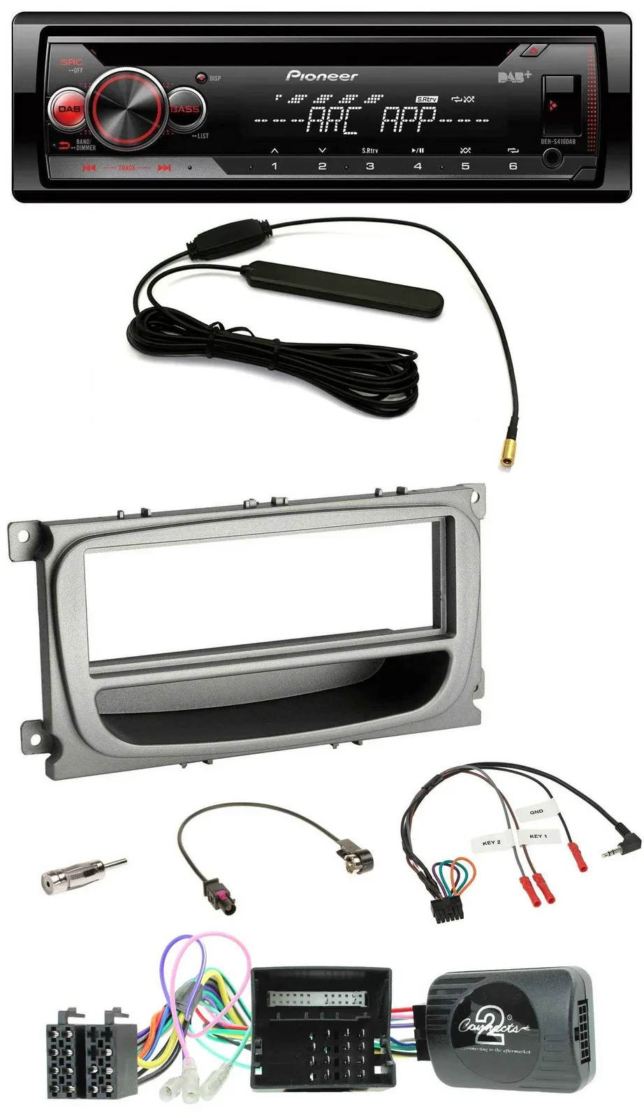 Pioneer CD USB Lenkrad DAB MP3 Autoradio für Ford S-Max Mondeo Can 07-14 Ablage