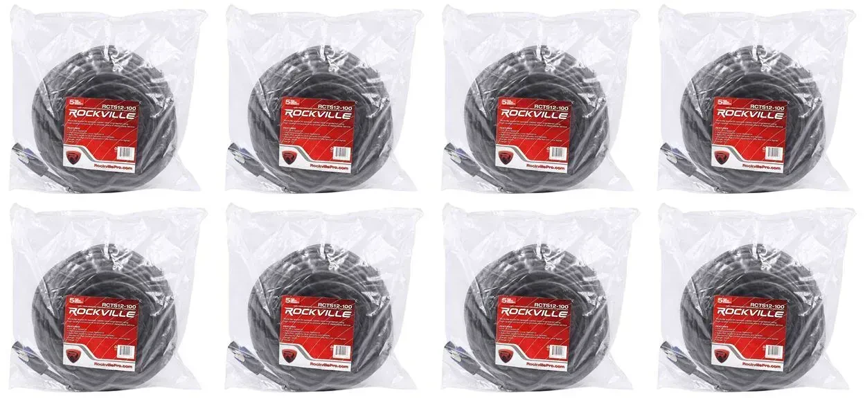 Спикерный кабель Rockville RCTS12100 Black 30.5 м (8 штук)