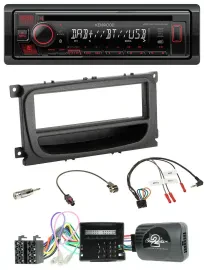 Kenwood Lenkrad CD USB Bluetooth DAB Autoradio für Ford C-Max Focus Can 07-10 Ga