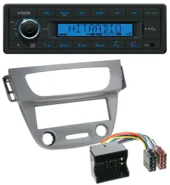 VDO Bluetooth AUX USB MP3 Autoradio für Renault Megane 3 Quadlock 09-14 grau