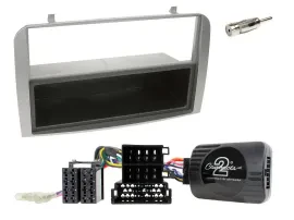 Einbauset CAN-Bus DIN Autoradio für Alfa Romeo 147 GT 2007-2010 Ablage silber