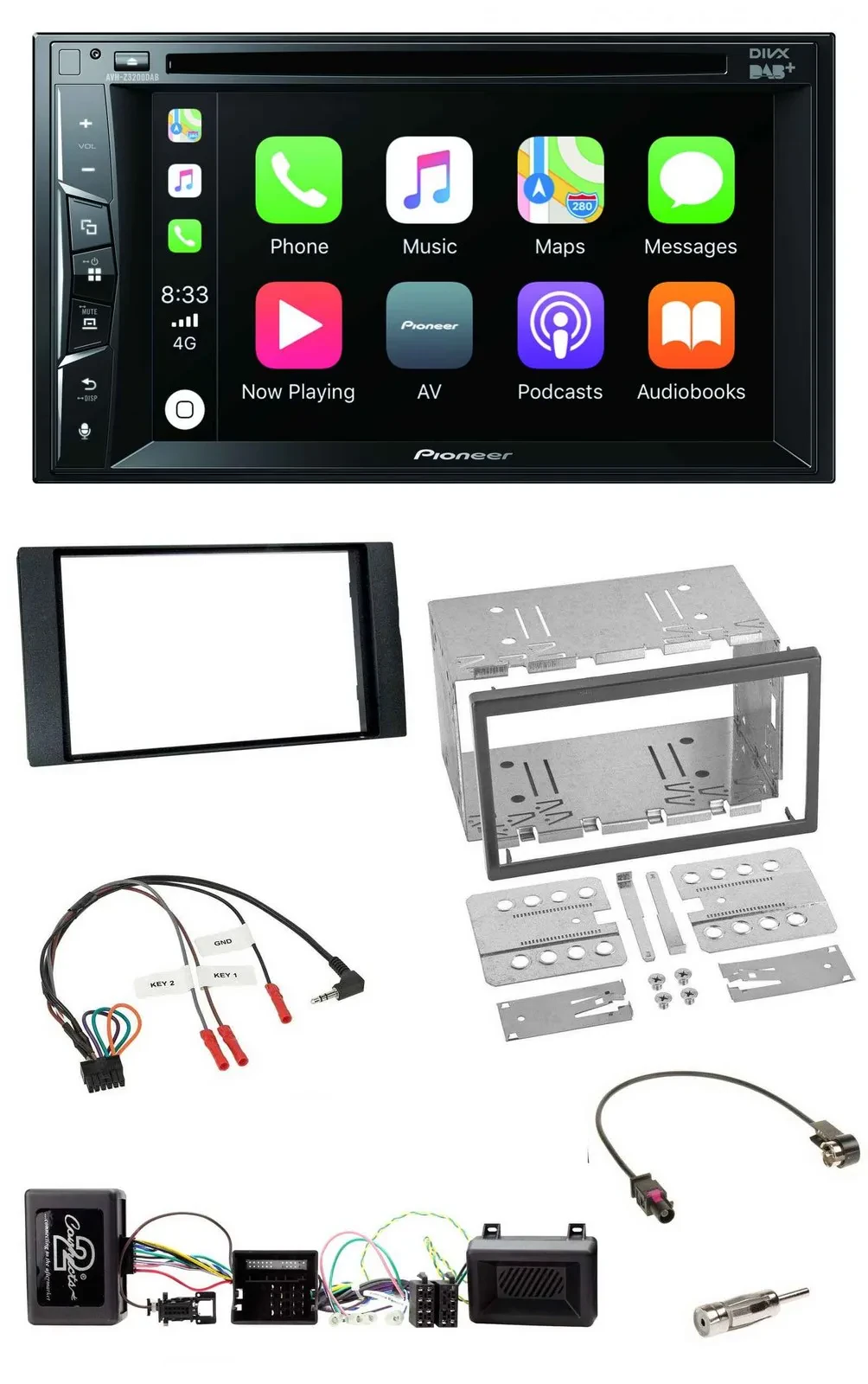 Автомагнитола Pioneer 2DIN, USB, DVD, Bluetooth, DAB, для Ford Kuga 2008–2012, поддержка кнопок на руле