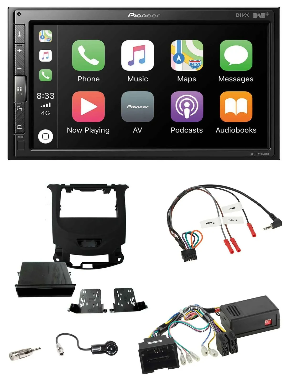 Pioneer USB Lenkrad DAB 2DIN Bluetooth Autoradio für Chevrolet Cruze ab 2016 kla