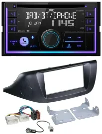 Автомагнитола JVC 2-DIN DAB Bluetooth CD USB, черная для Kia Ceed (с 2012)